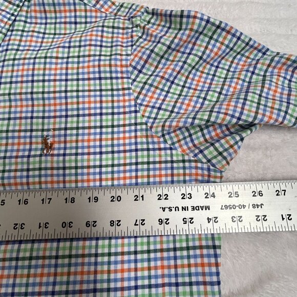 Ralph Lauren Mens Multicolor Gingham Button-Down Shirt Large Cotton Long Sleeve - Picture 7 of 8